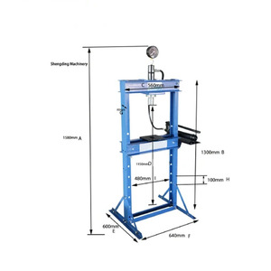 रेलिंग उपकरण ऊर्ध्वाधर एच फ्रेम 12 टन हाइड्रोलिक दुकान प्रेस - Product Image 5