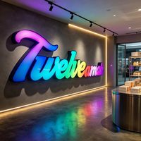Lettres lumineuses RGB, signalétique en métal pour affichage intérieur et extérieur