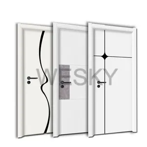 Wood Door Factory Direct Newest Design Cheap Price Modern White Main Entry Interior Door