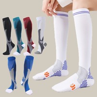 Chaussettes de compression graduée mi-hautes en Spandex/Nylon tricotées pour le voyage en avion, les infirmières, la course à pied, le marathon et les sports