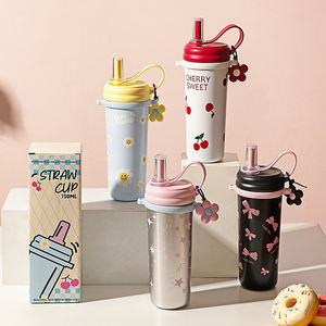 Thermos moderne en acier inoxydable 316L pour femmes avec conservation <span class=keywords><strong>de</strong></span> la chaleur et du froid, double usage, sangle <span class=keywords><strong>de</strong></span> ceinture, design portable - Product Image 2