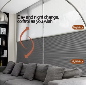 ستائر خلوية سهلة التركيب معتمة للنوافذ، ستائر قماشية مطوية على شكل خلية نحل لحجب الشمس - Product Image 2