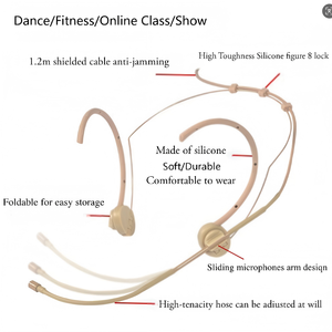 Microphone <span class=keywords><strong>Casque</strong></span> Condensateur BHA H12 avec Crochet d'Oreille, Couleur Chair, pour Formation et Guide Touristique, Prix de Gros Usine (12 ans d'expérience), OEM CE FC - Product Image 2