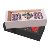 Boîte à fleurs en rose pliante avec mots personnalisés pour fête des mères Boîte rectangulaire I Love You Mom Floral Gite pour maman Boîte d'emballage de fleurs