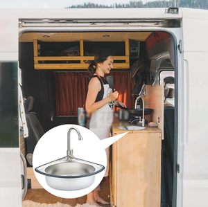 Lavabo triangolare a parete in acciaio inossidabile con sifone e rubinetto per <span class=keywords><strong>bagno</strong></span>, lavanderia e ripostiglio - Product Image 4