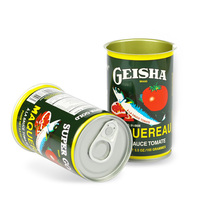 Boîte de conserve métallique vide de 425g (300*407) de qualité alimentaire, recyclable, pour aliments en conserve, maquereau en sauce tomate - Vente en gros