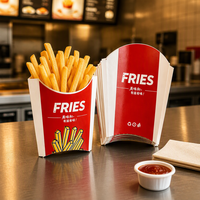 Boîte à frites en papier personnalisée, emballage alimentaire jetable, conteneur à collation en carton pour la restauration rapide