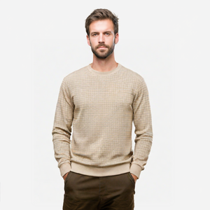 <span class=keywords><strong>Camiseta</strong></span> Casual de Manga Larga para <span class=keywords><strong>Hombre</strong></span>, Corte Regular, Cuello Redondo, Tela Dobby Lisa, Poliéster/Algodón, Color Sólido, 280 Gramos, Anti-Pilling - Product Image 1