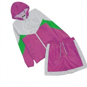 Conjunto Deportivo de 2 Piezas, Chaqueta Holgada Personalizada y Pantalones Cortos de Nylon, Ligero y Oversize para Mujer - Product Image 1