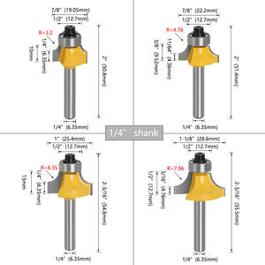 ชุดเครื่องตัดมุมสี่ชิ้นแบบไม่เคลือบสีสว่าง6/6 35มม. สำหรับงานกัดและตัดแต่งงานไม้ - Product Image 2
