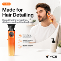 Tondeuse à cheveux électrique YC-119B avec écran LED, charge USB-C, autonomie de 150 minutes, 7000 tr/min, lames résistantes à la chaleur