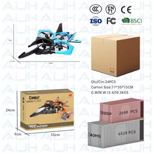 Avion télécommandé pour enfants, avion de chasse RC avec lumière, quadricoptère à retournement à 360°, connexion 2,4 GHz, jouet d'avion RC pour débutants - Product Image 5