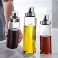 Botol minyak kaca perlengkapan dapur kaleng minyak rumah tangga, cuka kedelai, bumbu, Pot kaca borosilikat tinggi dengan tutup