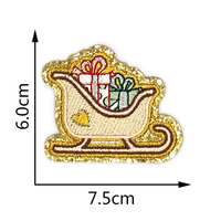 Patch brodé autocollant brillant tête de souris scintillante pour décoration de Noël, motif Père Noël