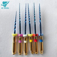 Limas Endodónticas Rotatorias Flexibles de NITI Azules Activadas por Calor Eléctrico, Sistema de Lima Única, Aprobadas por ISO, Enchufe Universal, 6 Piezas