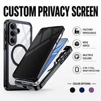 Personnalisé pour Samsung Galaxy S Series, film de protection en verre trempé 9H, protection complète 2 en 1, coques de téléphone magnétiques transparentes