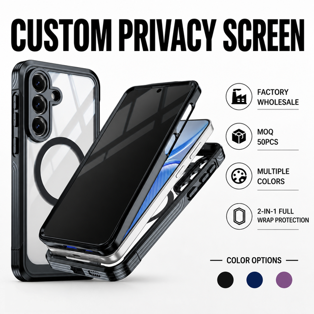 Customized for Samsung Galaxy S Series 9H Tempered Glass Privacy Film 2-in-1 Full protection Transparent Magnetic Phone Cases