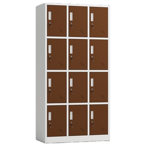 Casier en acier à 12 portes avec serrure à clé, armoire métallique en fer pour le rangement des vêtements des employés - Product Image 5