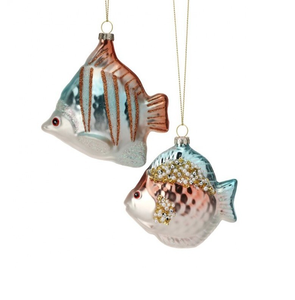 Usine nouveauté cadeaux arbre de noël boule décoration pendentif <span class=keywords><strong>poisson</strong></span> coquille étoile animal figurine verre ornement - Product Image 5