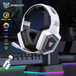<span class=keywords><strong>ONIKUMA</strong></span> GT806 2,4 GHz AUX Bluetooth 5,3 Tri-Mode Inalámbrico RGB Gaming Auriculares con Micrófono Desmontable para PS4 PC Dispositivos Móviles - Product Image 3