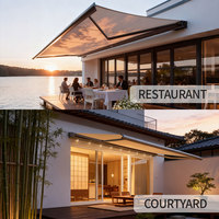 Toldo Retráctil Motorizado de Lujo Moderno, Marco de Polialuminio, Tela Impermeable para Muebles de Exterior, Balcón, Terraza
