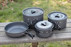 Sp2682 di động cắm trại ngoài trời Cookware <span class=keywords><strong>Set</strong></span> nhôm nấu ăn nồi <span class=keywords><strong>Pan</strong></span> Ấm đun nước đồ dùng lộn xộn <span class=keywords><strong>Kit</strong></span> với túi lưu trữ - Product Image 4