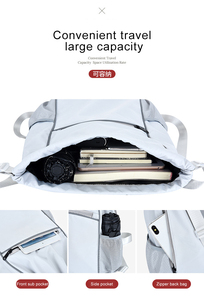 Sac à cordon pliable en polyester personnalisé, imperméable, pour le sport, la salle de sport, résistant à l'eau, pour les sacs à cordon décontractés, sac à dos - Product Image 3