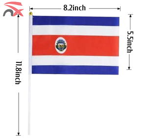 Drapeau à agiter personnalisé <span class=keywords><strong>en</strong></span> polyester 14 * 21 cm du <span class=keywords><strong>Costa</strong></span> <span class=keywords><strong>Rica</strong></span> avec mât <span class=keywords><strong>en</strong></span> plastique de 30 cm - Product Image 4