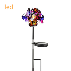 Papillon solaire piquet de jardin en métal lumières de jardin solaires sculpture de vent décorative extérieure pour la lumière led étanche de cour - Product Image 1