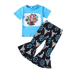 ชุดแฟชั่นเด็กผู้หญิงแบบกำหนดเอง ชุดลำลองเด็กวัยหัดเดิน กางเกงขาบาน - Product Image 3