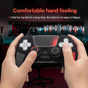 Custodia in silicone nera a tema scimmia mitologica per PS5, kit di protezione per controller di gioco P5, cappucci antiurto per stick con vibrazione, ricambio antiurto - Product Image 5