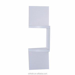 Estante <span class=keywords><strong>de</strong></span> esquina flotante <span class=keywords><strong>de</strong></span> montaje en pared moderno <span class=keywords><strong>de</strong></span> madera <span class=keywords><strong>de</strong></span> 2 niveles-Blanco para sala <span class=keywords><strong>de</strong></span> estar - Product Image 6