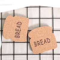 Sous-verres créatifs antidérapants, résistants à la chaleur, biodégradables, en liège jaune, design lettres style nordique, diamètre 10 cm, stock disponible