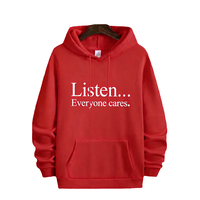 Sweat à capuche rouge pour homme avec poche kangourou, cordon de serrage, poignets côtelés, doublé, coupe ample, streetwear d'hiver