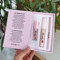Kit de brillant à lèvres 3-en-1 : Crayon contour des lèvres crémeux, brillant à lèvres liquide nude waterproof, végétalien, pour ensemble baume à lèvres et huile à lèvres - Vente en gros