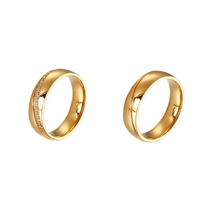 Bague de fiançailles en acier inoxydable de style coréen Design Couple Anneaux de couple frais <span class=keywords><strong>pour</strong></span> hommes et femmes simples intégrés - Product Image 2