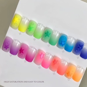 Vernis à ongles solide 12 couleurs, gel de peinture Pat, gel brillant dégradé, pour la création et la décoration d'ongles, usage professionnel et DIY, populaire en été - Product Image 5