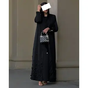 Abaya Fabrikant Arabische Golf Vrouwen Abaya Islamic Moslim Vrouwelijke Zwarte Brillant Abaya Voor Moslim Vrouwen