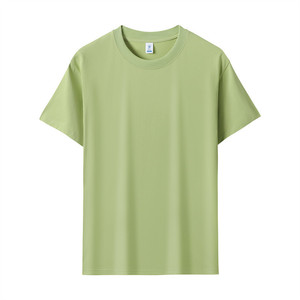T-shirt en coton à col rond personnalisable, couleur unie épaisse, vêtements de loisirs - Product Image 4