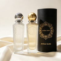 Vente en gros de flacons de parfum en verre transparent de luxe de 100 ml, flacons de parfum vides personnalisés avec emballage en boîte cadeau