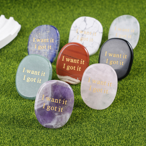 Handmade Reiki Crystal Set for Healing Carved <strong>Chakra</strong> Palm <strong>Stones</strong> <strong>Engraved</strong> Symbols Feng Shui Semi-Precious I Want It - Product Image 1