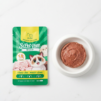 Sacs d'emballage personnalisés imprimés à trois soudures pour aliments pour chiens et chats saveur poisson, résistants aux perforations avec fermeture éclair réutilisable