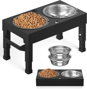 Foldable Adjustable Height Double <b>Bowls</b> Raised Pet Feeding <b>Bowl</b> Elevated Pet Slow Eating <b>Dog</b> Food <b>Bowl</b> - Product Image 1