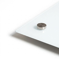 Tableau blanc magnétique 180x100cm, surface sans cadre en verre de 4mm d'épaisseur avec plateau pour stylos, pour école, bureau, studio, certifié TUV