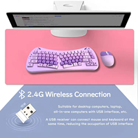 Ensemble clavier et souris sans fil LVKIDRON 4D Cat, 66 touches, 2,4 G, sans fil, étanche, design ergonomique, en stock