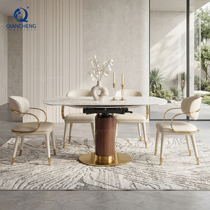 <span class=keywords><strong>Tavolo</strong></span> da Pranzo Rotondo Estensibile OEM per Interni con Sedie, <span class=keywords><strong>Tavolo</strong></span> Ovale Circolare Regolabile - Product Image 2