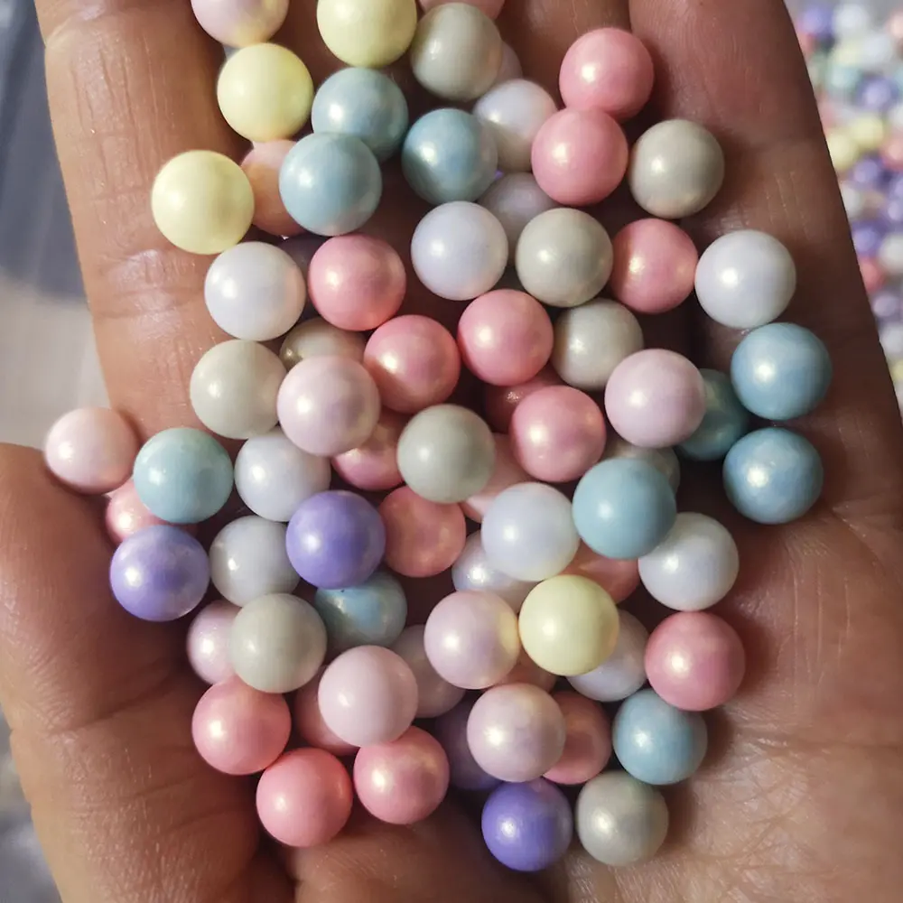 No hole Pearl light color beads 8mm 10mm 12mm 14mm acrylic macaron dispersion beads DIY beaded accessories
