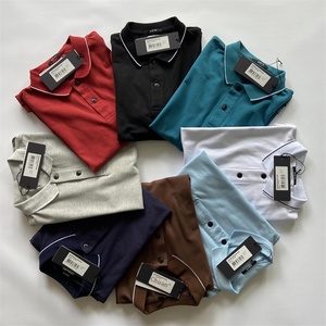 <span class=keywords><strong>Polo</strong></span> estiva da uomo in cotone piqué Casual da uomo nuova <span class=keywords><strong>maglia</strong></span> Trendy a maniche corte con risvolto corto in tinta unita - Product Image 3