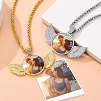 Collier personnalisé en laiton pour hommes et femmes en plaqué or 18 carats avec pendentif à mémoire photo personnalisé ZC glacé