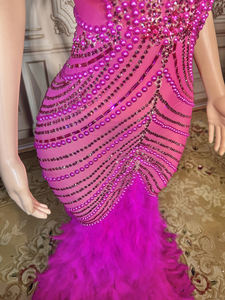 Novance Y3149-D üreticileri için gümrük giysileri moda kadınlar için balo kıyafetleri 2024 zarif Rhinestone parti Vintage kıyafeti - Product Image 3